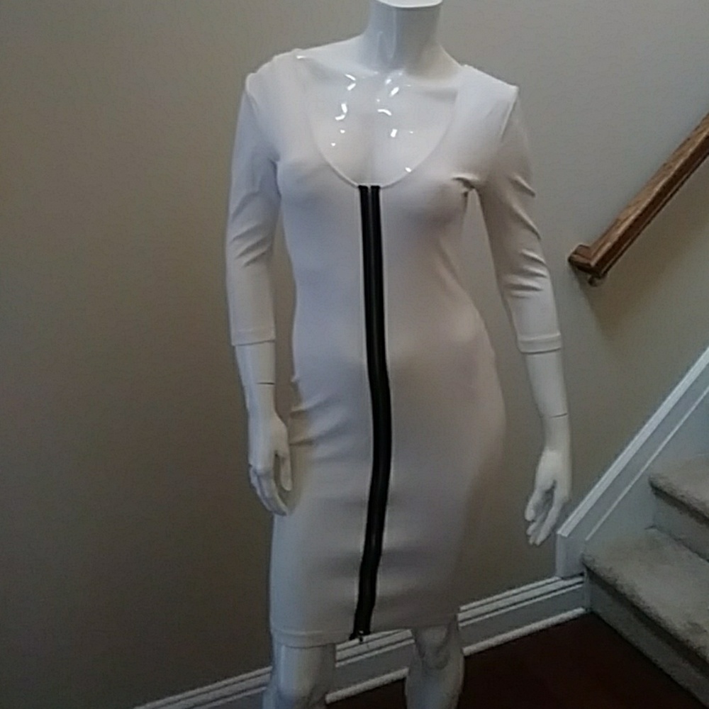 Cream 3/4 Sleeved Dress